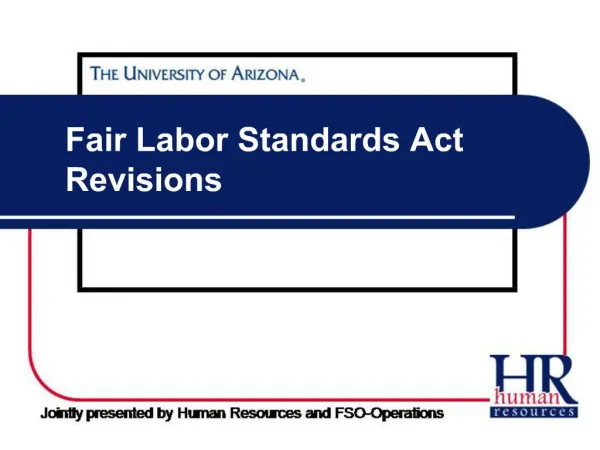 Fair Labor Standards Act Revisions