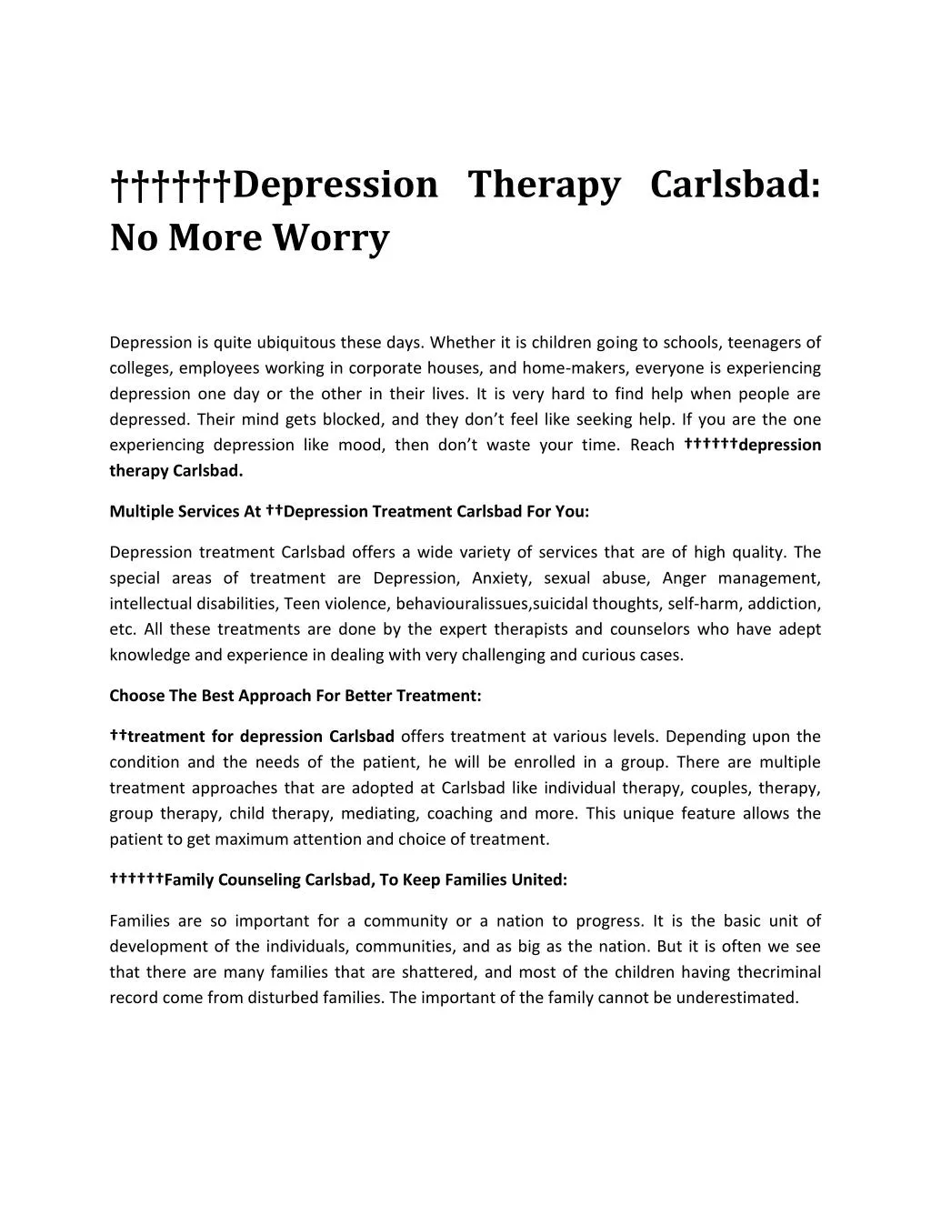 depression therapy carlsbad no more worry