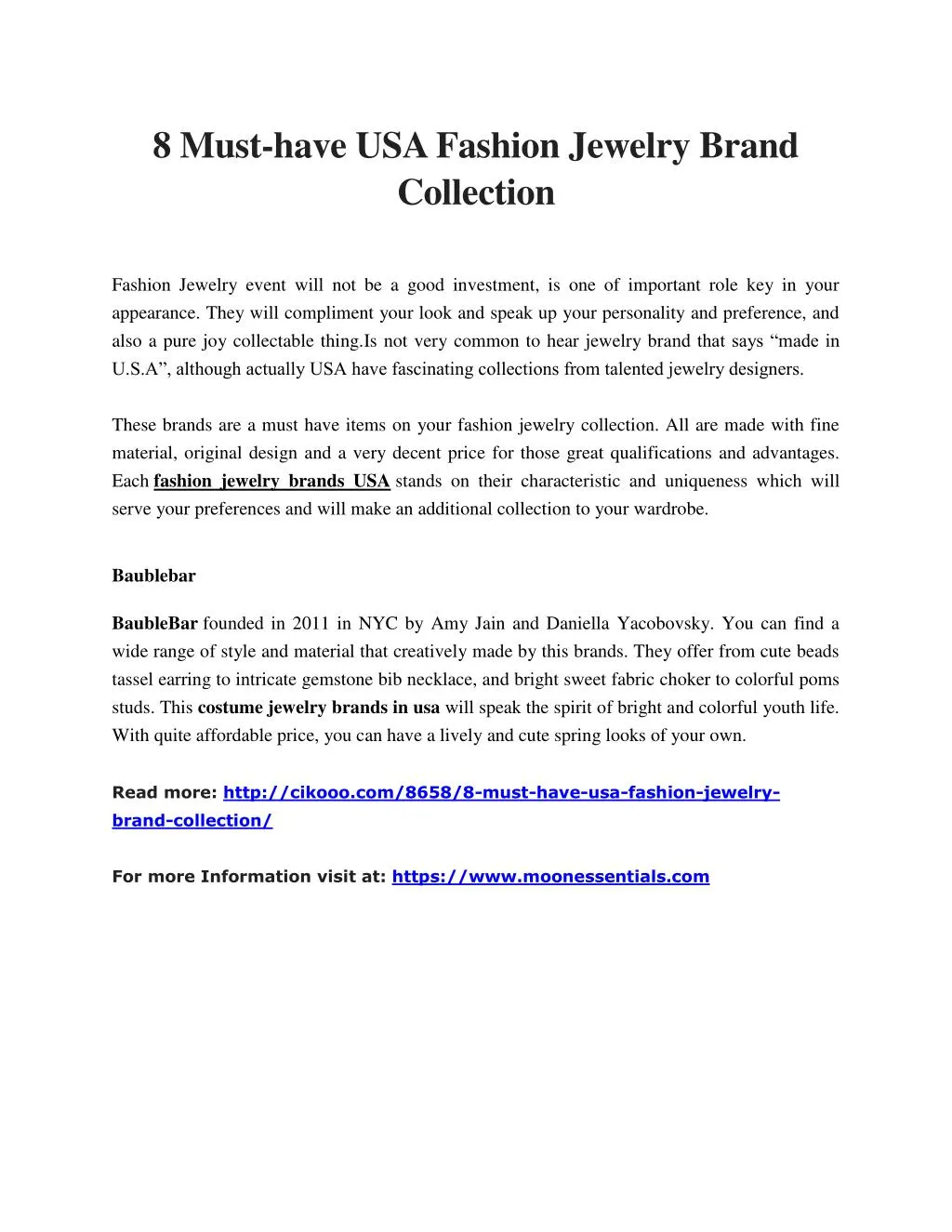 8 must have usa fashion jewelry brand collection