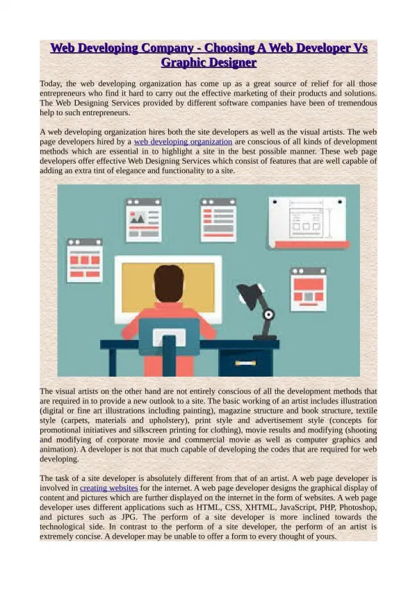 web developing company choosing a web developer