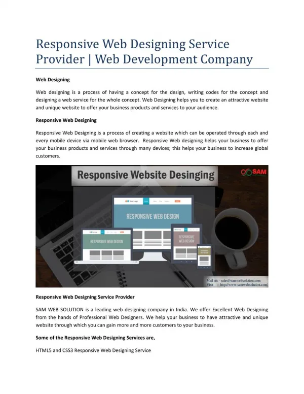 Responsive Web Designing Service Provider | Web Development Company