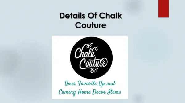 Details of Chalk Couture