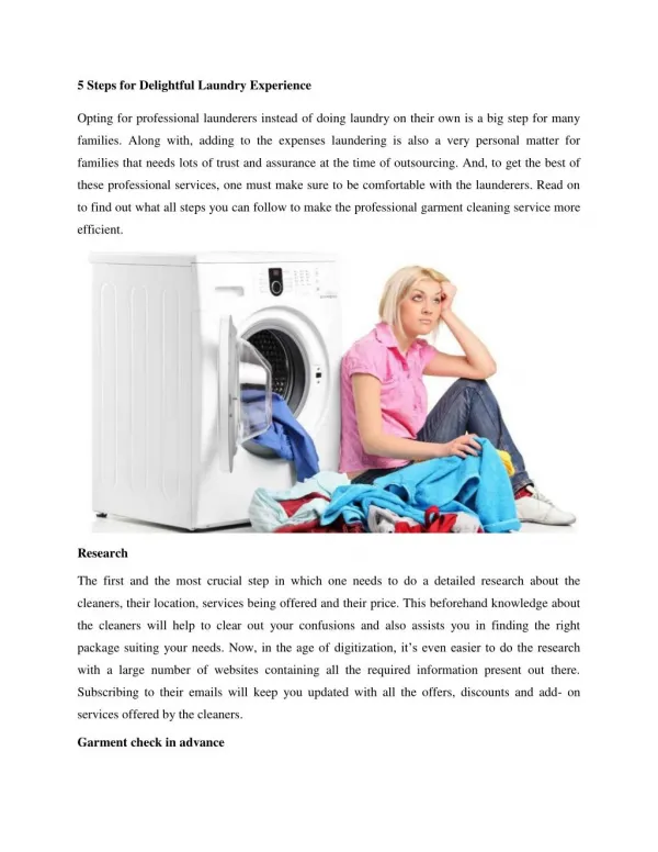 5 Steps for Delightful Laundry Experience