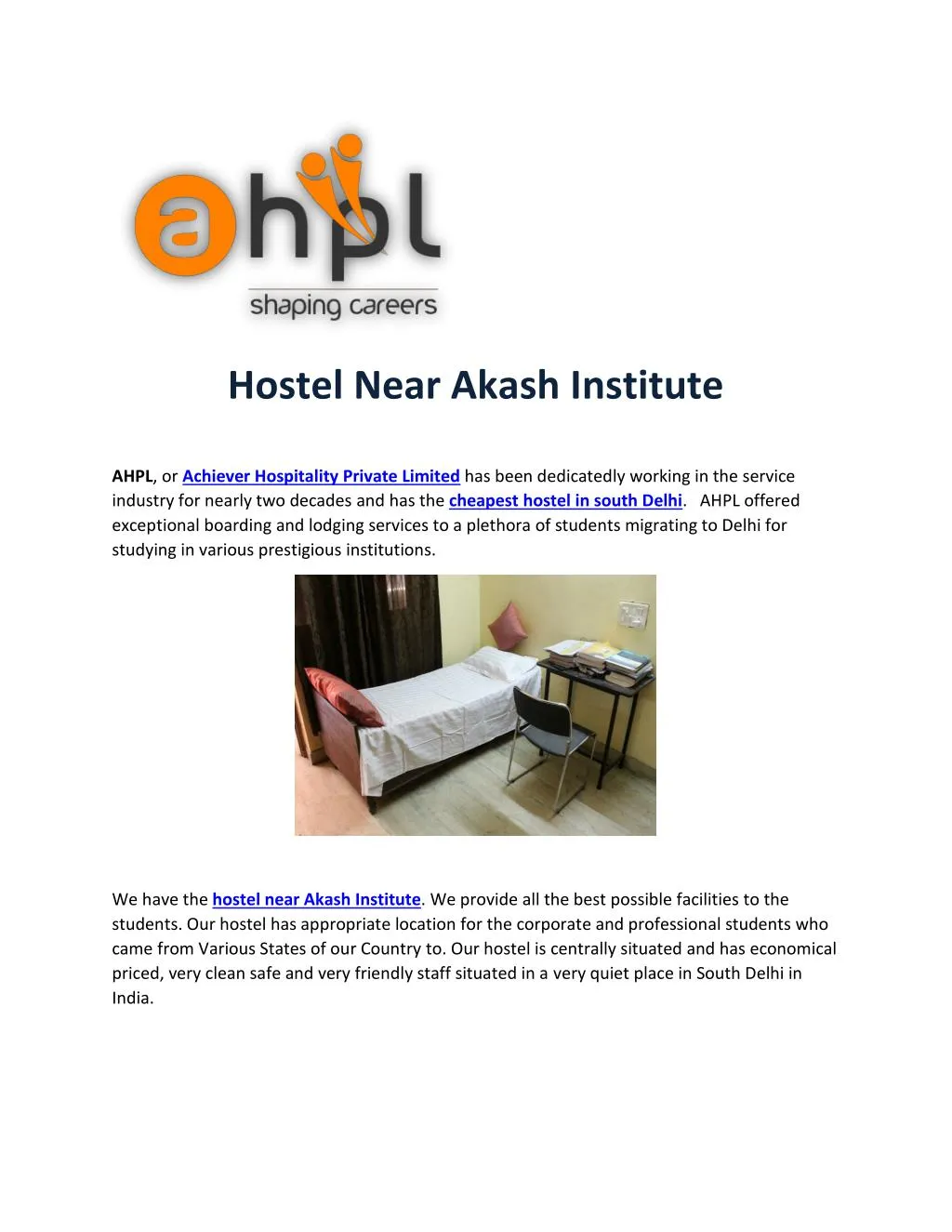 hostel near akash institute
