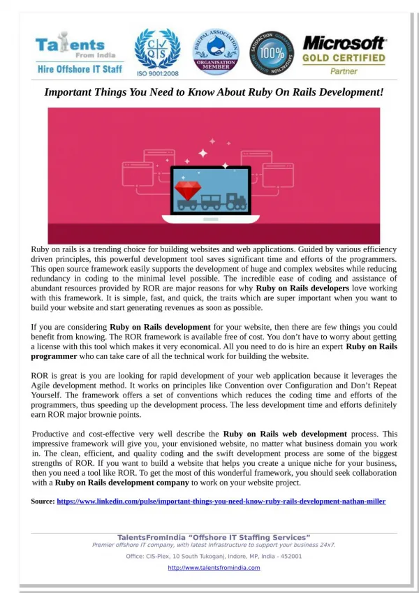 Important Things You Need to Know About Ruby On Rails Development!