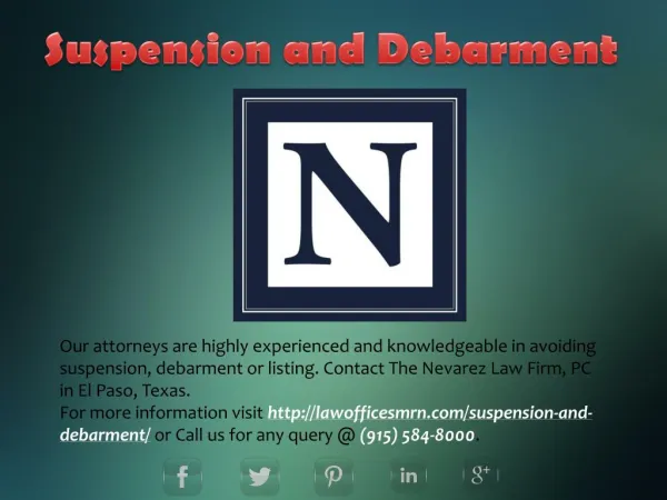 Suspension and Debarment