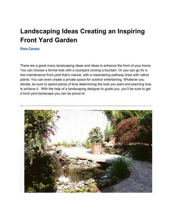Landscaping Ideas Creating an Inspiring Front Yard Garden