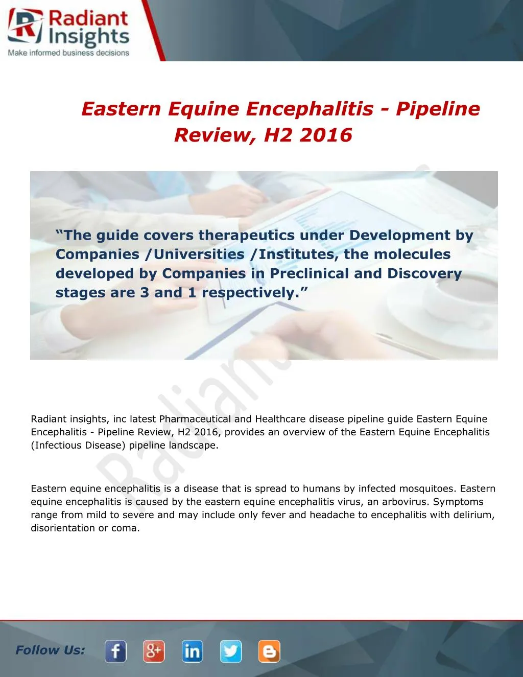 eastern equine encephalitis pipeline review