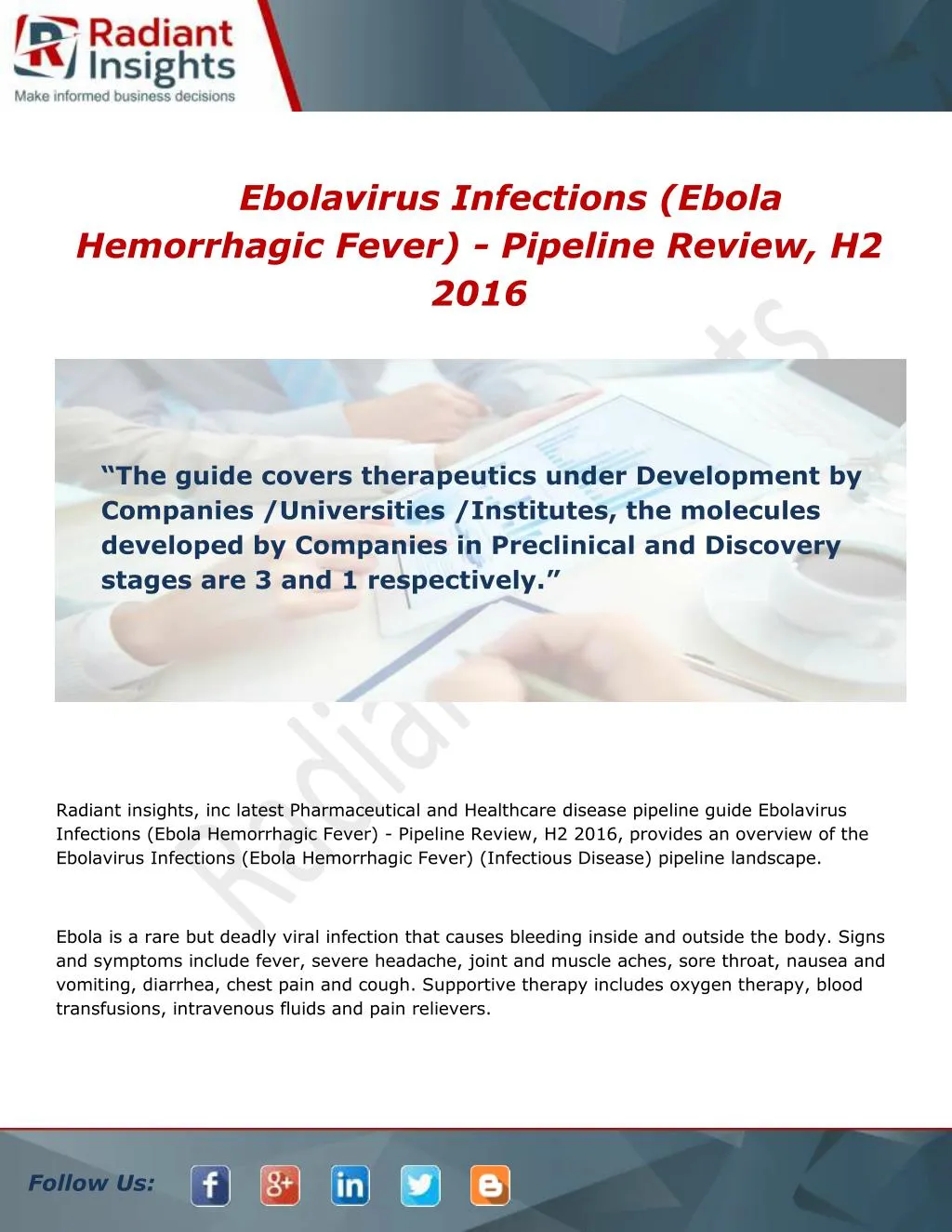 ebolavirus infections ebola hemorrhagic fever
