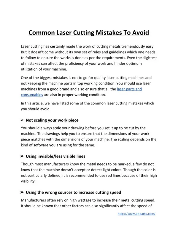 Common Laser Cutting Mistakes To Avoid