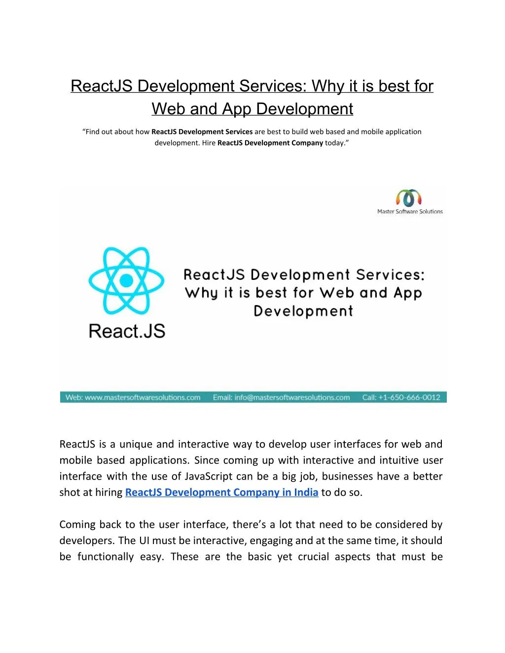 reactjs development services why it is best