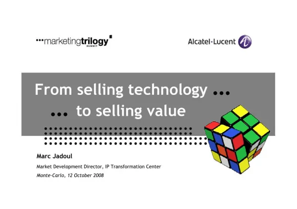 From Selling Technology to Selling Value (2008)