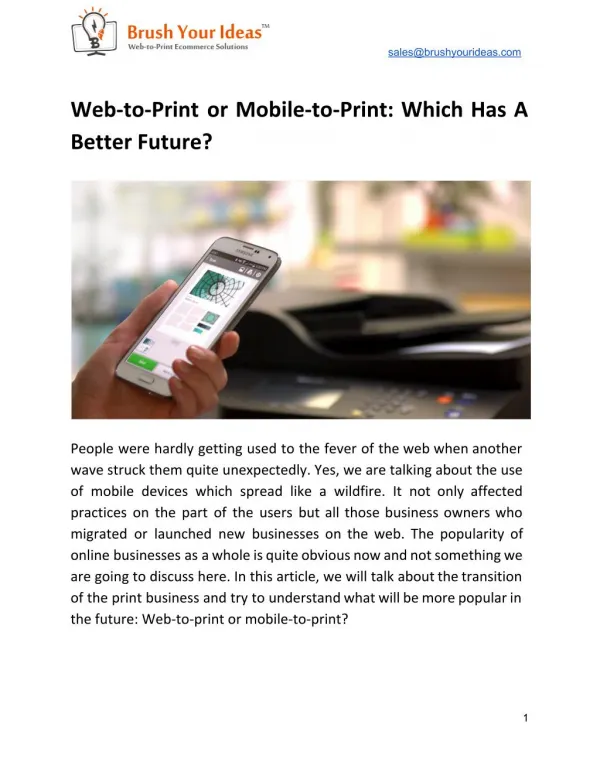 Web to print or mobile to print: which has a better future?