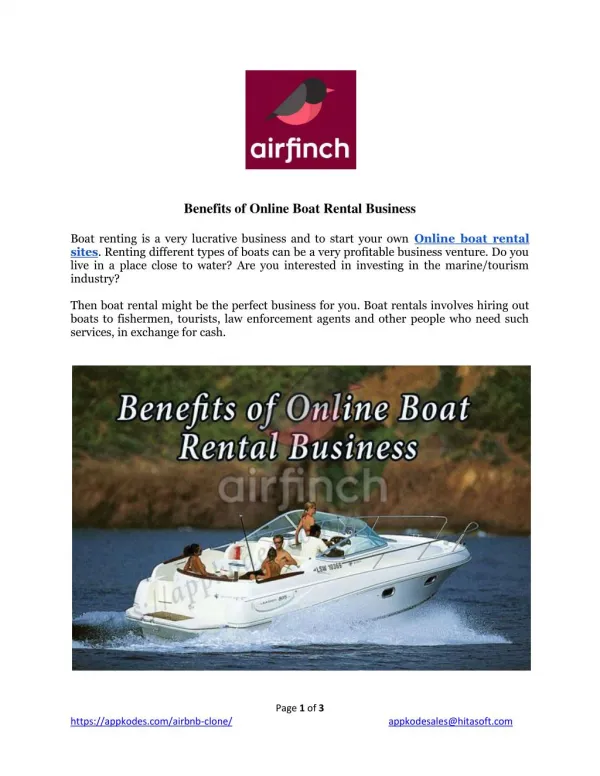 Benefits of Online Boat Rental Business