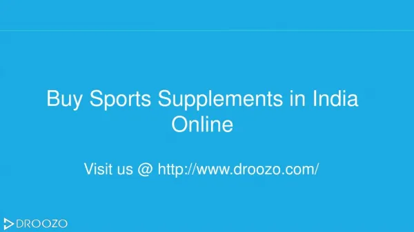 Buy Sports Supplements Online in India | Droozo.com