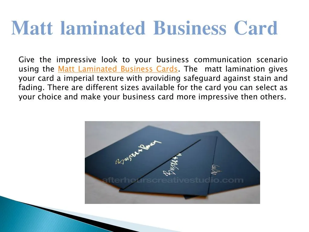 matt laminated business card