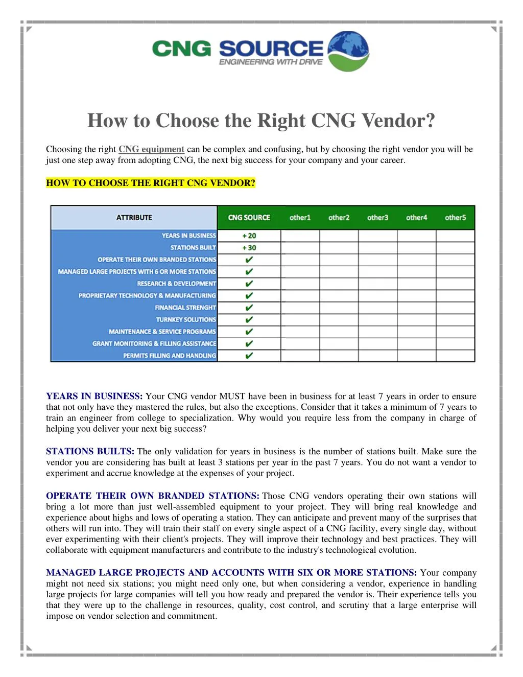 how to choose the right cng vendor