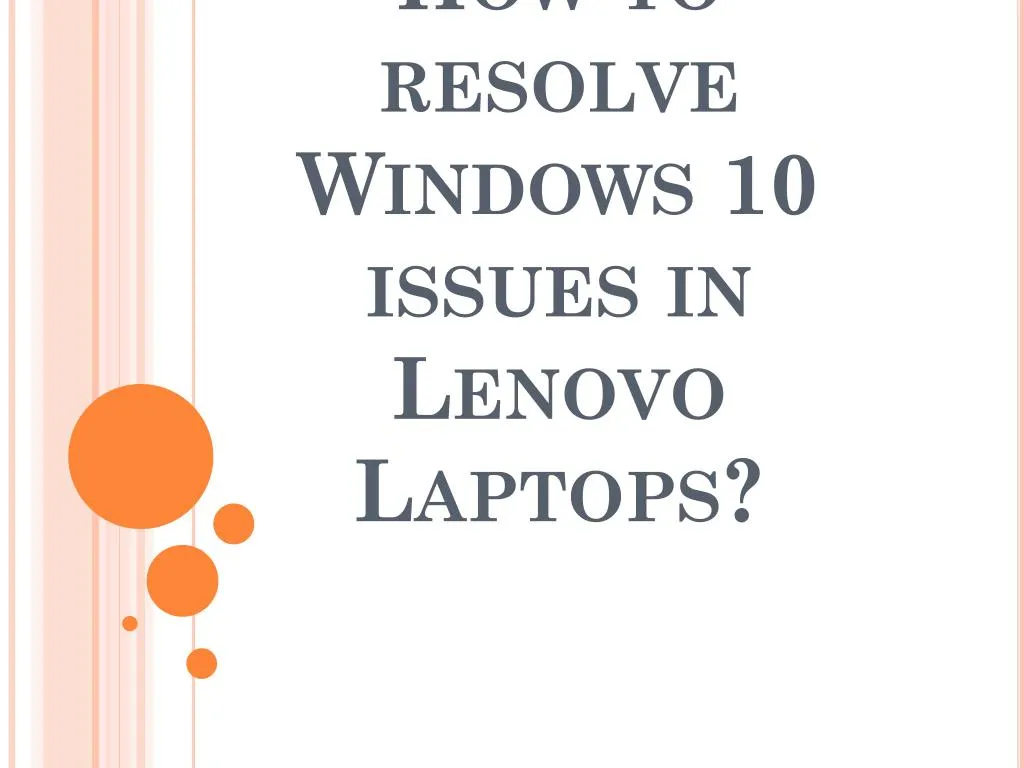 how to resolve windows 10 issues in lenovo laptops