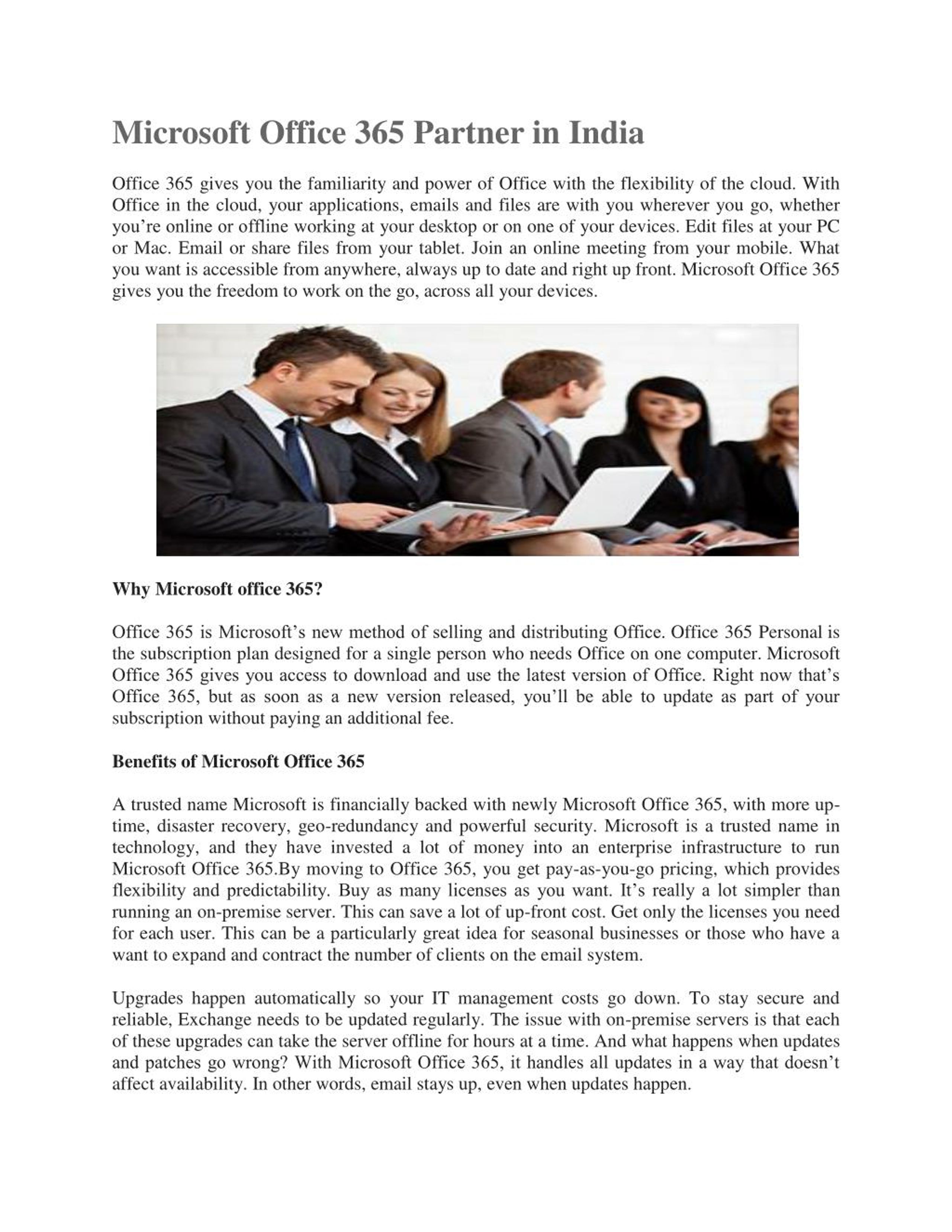 PPT - Microsoft Office 365 Partner in India PowerPoint Presentation ...