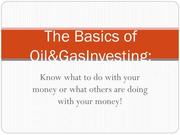 Higher yielding investments | In Oil &Gas Profession