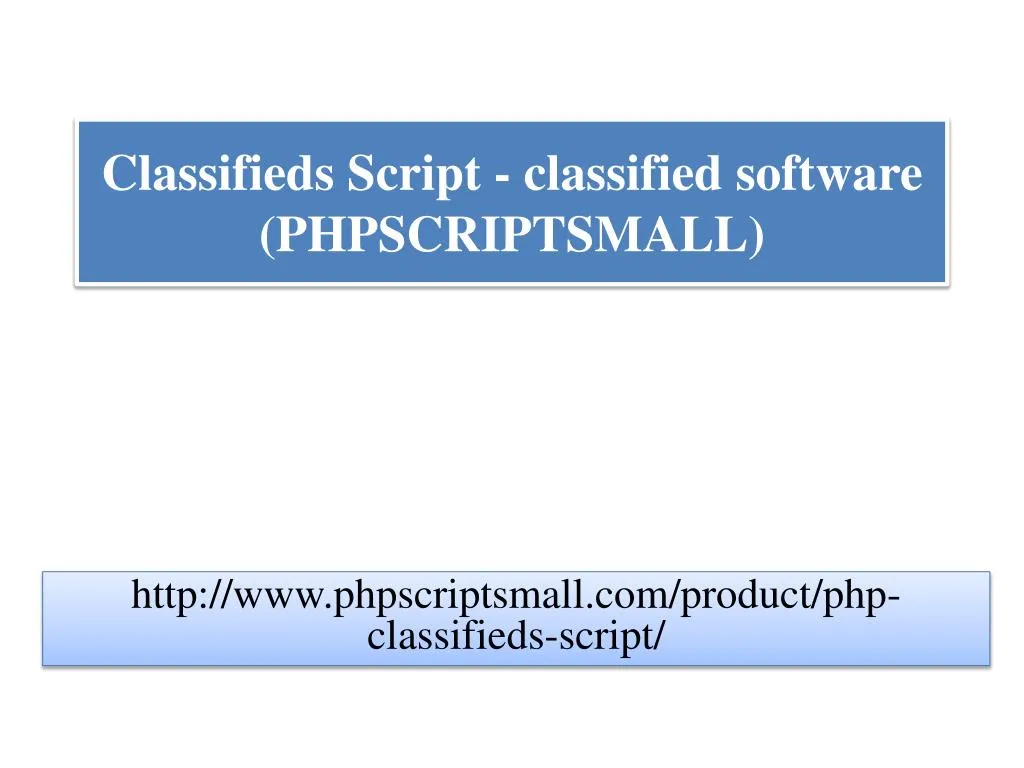 classifieds script classified software phpscriptsmall