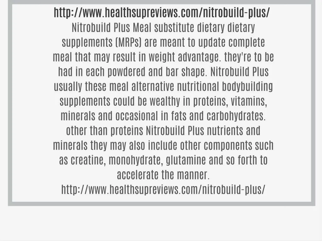 http www healthsupreviews com nitrobuild plus