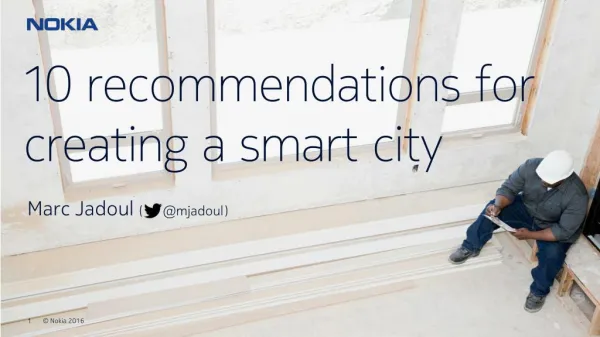 10 recommendations for creating a smart city (2016)