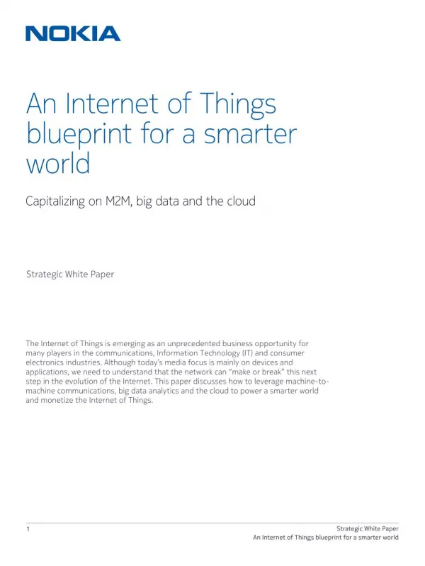 An Internet of Things blueprint for a smarter world