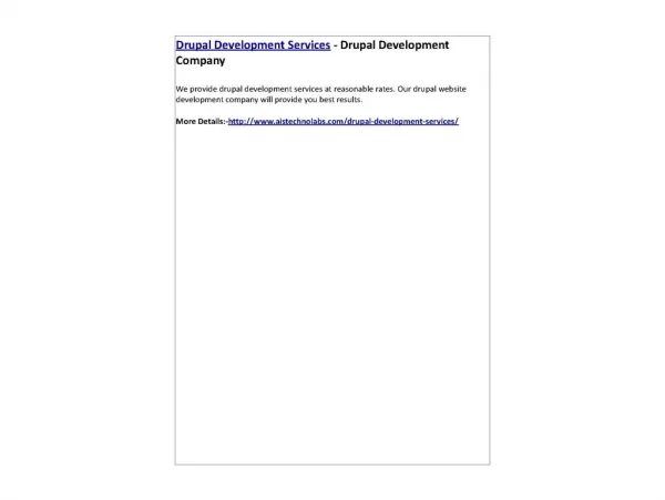 Drupal Development Services - Drupal Development Company