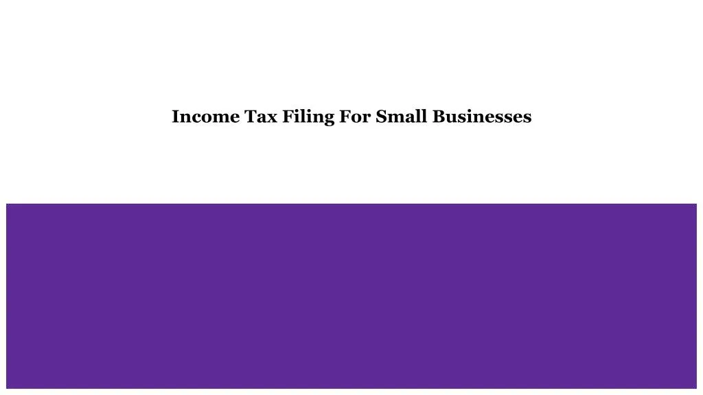 income tax filing for small businesses