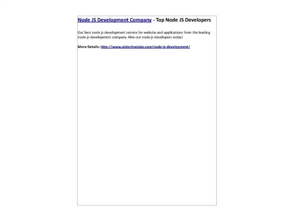Node JS Development Company - Top Node JS Developers