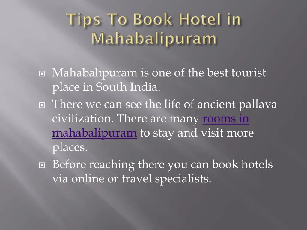 tips to book hotel in mahabalipuram