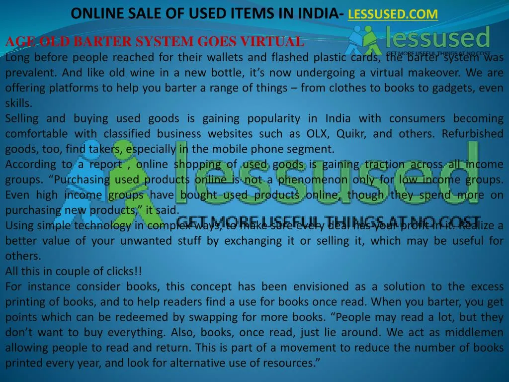 online sale of used items in india lessused com