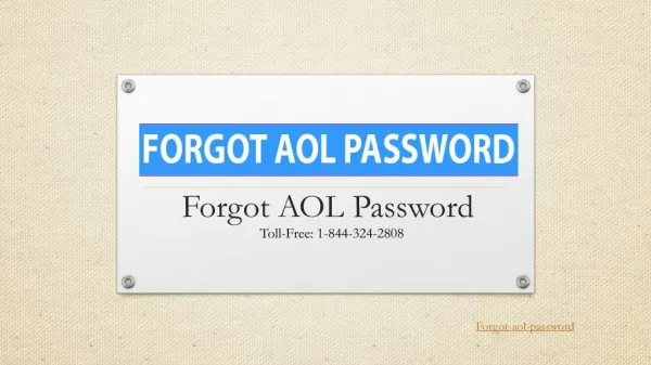Forgot Aol Password
