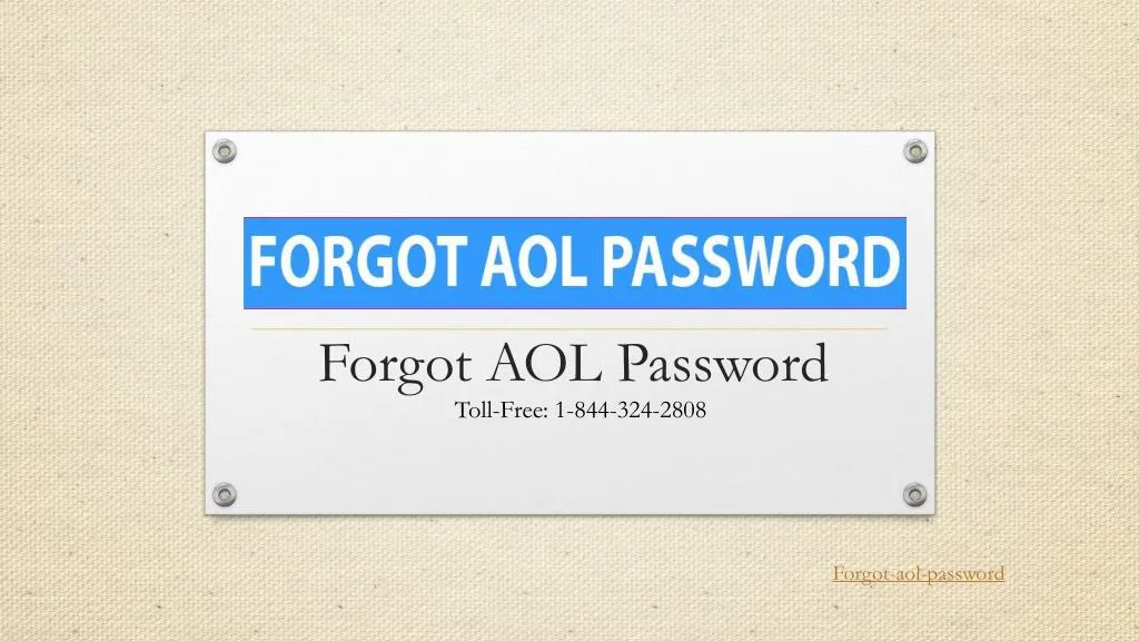 forgot aol password