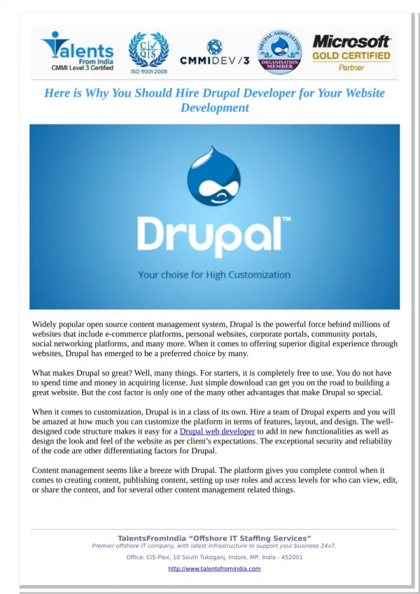 Here is Why You Should Hire Drupal Developer for Your Website Development