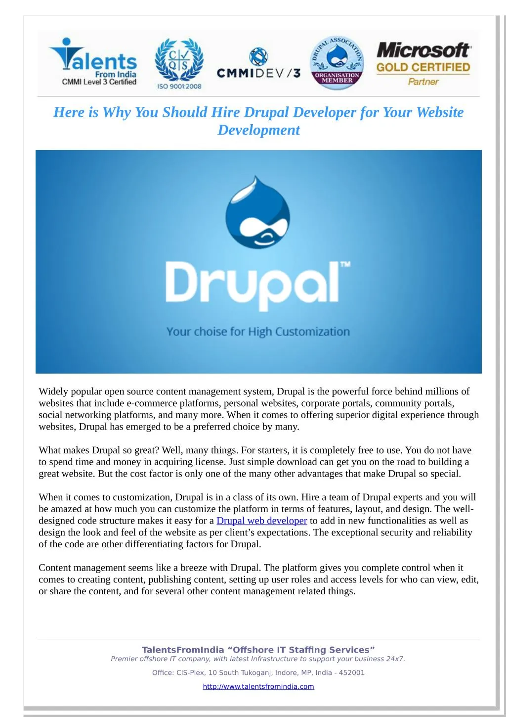 here is why you should hire drupal developer