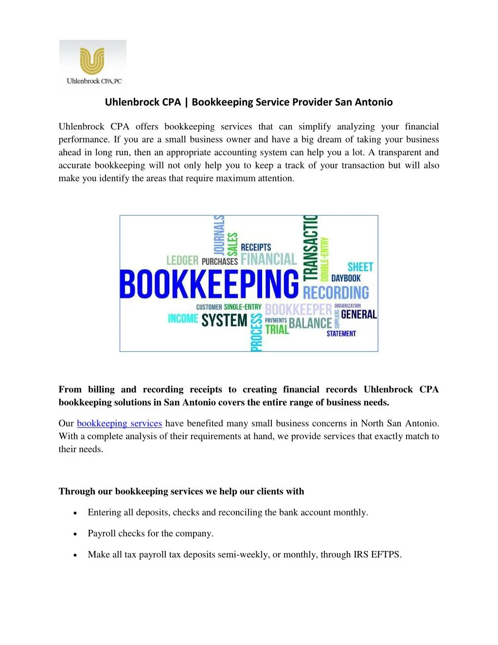 uhlenbrock cpa bookkeeping service provider