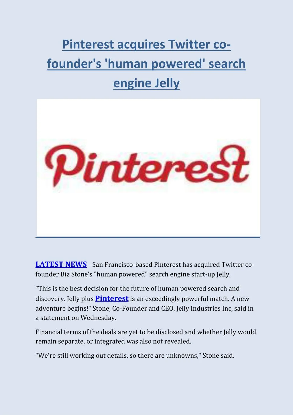 pinterest acquires twitter co founder s human
