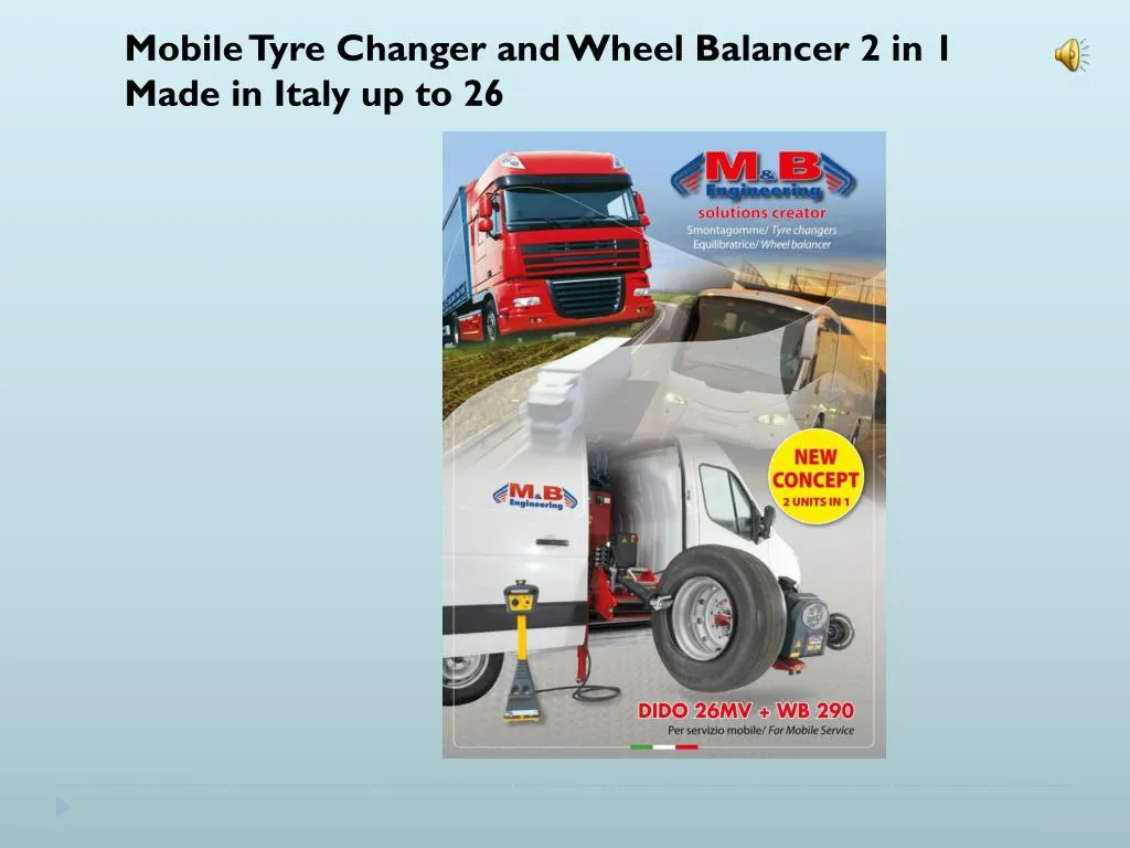 mobile tyre changer and wheel balancer