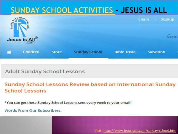 Sunday School Activities - Jesus Is All