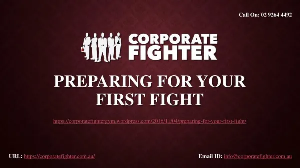 Preparing for Your First Fight