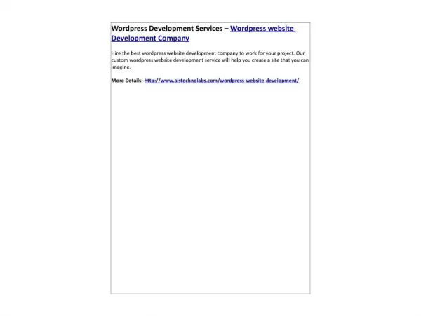 Wordpress Development Services – Wordpress website Development Company