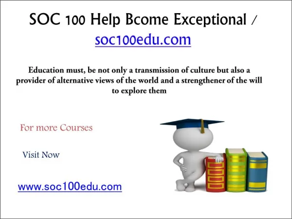 SOC 100 Help Bcome Exceptional / soc100edu.com