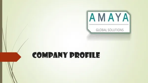 Amaya Global Solutions Company Profile