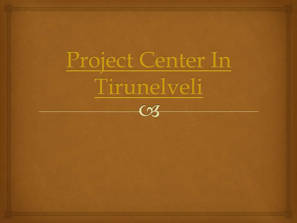 project center in tirunelveli