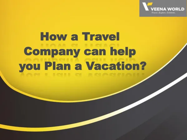 How a Travel Company can help you Plan a Vacation?