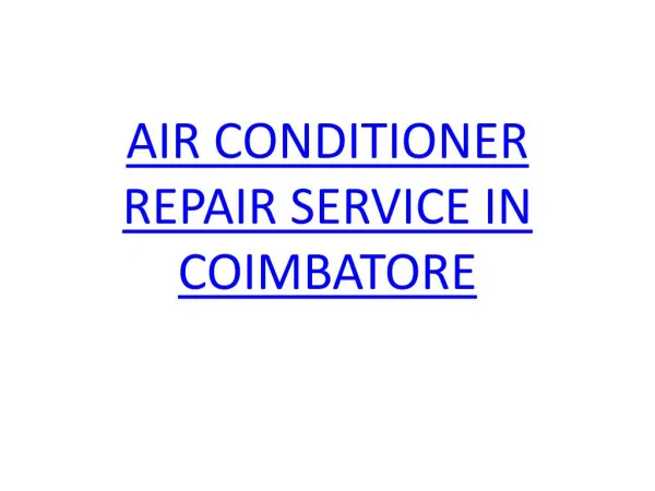 AC Repair service in coimbatore