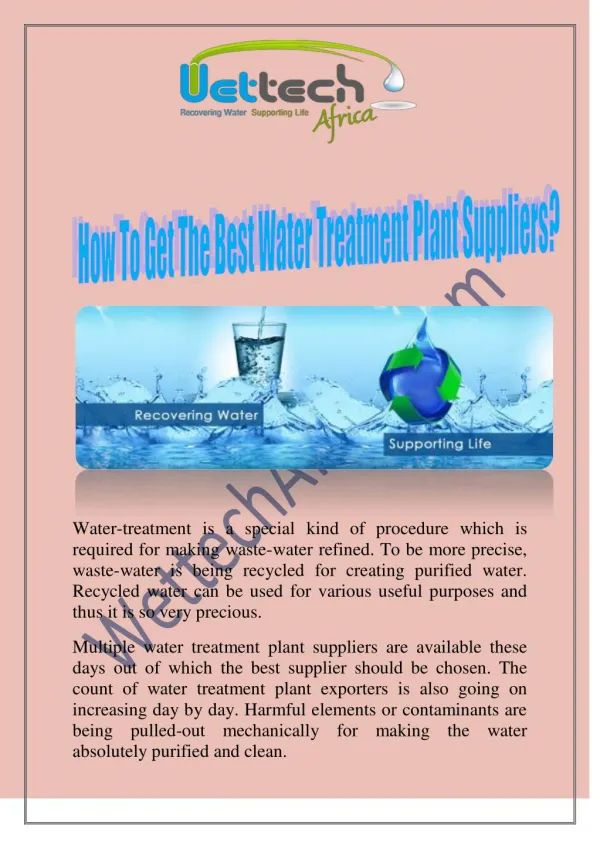 How To Get The Best Water Treatment Plant Suppliers?