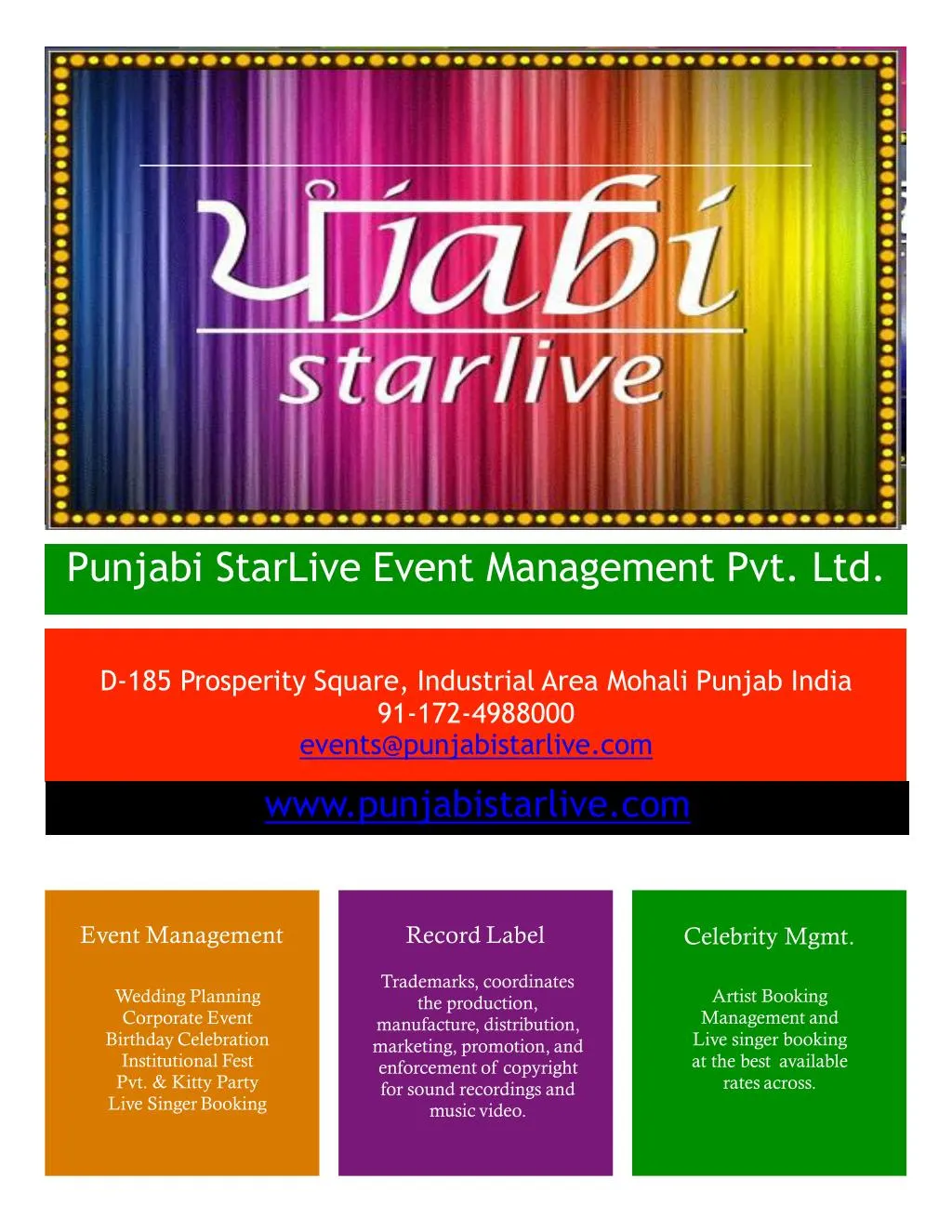 punjabi starlive event management